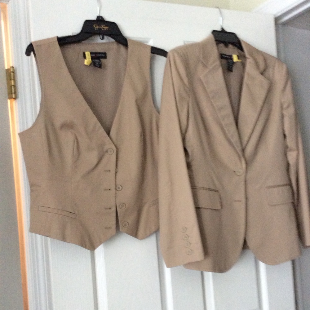 Tan waistcoat vest and matching blazer